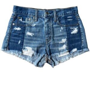 AMERICAN EAGLE Ripped Button Fly Vintage Hi-Rise Festival Jean Shorts - Size 2